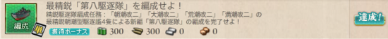 最精鋭「第八駆逐隊」を編成せよ!